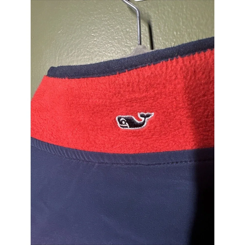Vineyard Vines Men's The Shep Shirt 1/4 Snap Pullover Large Red Fleece Comfort - Picture 5 of 5